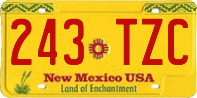 NM license plate 243TZC