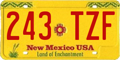 NM license plate 243TZF