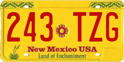 NM license plate 243TZG