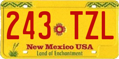 NM license plate 243TZL