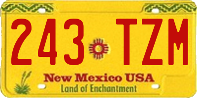 NM license plate 243TZM