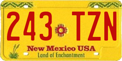 NM license plate 243TZN
