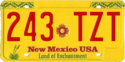 NM license plate 243TZT