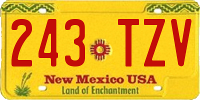 NM license plate 243TZV