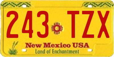 NM license plate 243TZX