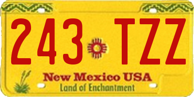 NM license plate 243TZZ