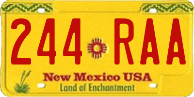 NM license plate 244RAA