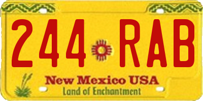 NM license plate 244RAB
