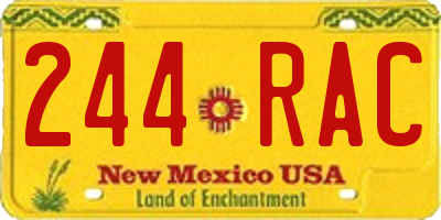 NM license plate 244RAC