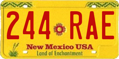 NM license plate 244RAE