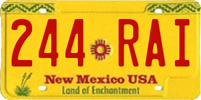 NM license plate 244RAI