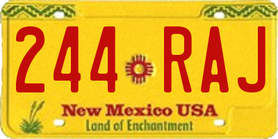 NM license plate 244RAJ