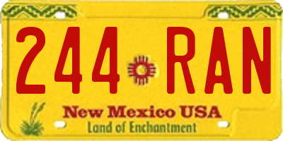 NM license plate 244RAN