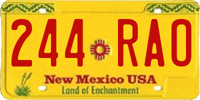 NM license plate 244RAO