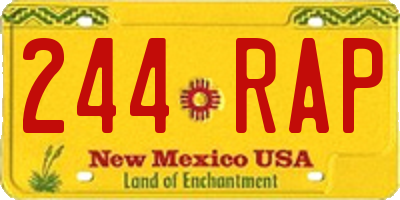 NM license plate 244RAP