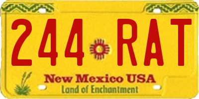 NM license plate 244RAT