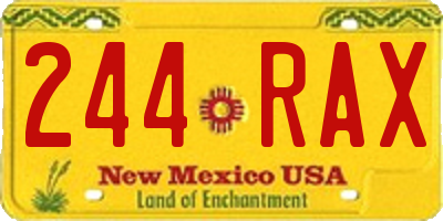 NM license plate 244RAX