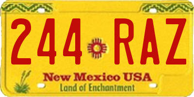 NM license plate 244RAZ