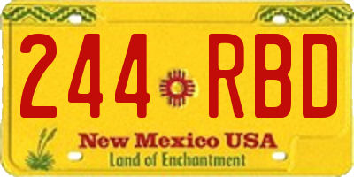 NM license plate 244RBD