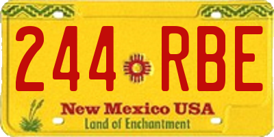 NM license plate 244RBE
