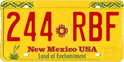 NM license plate 244RBF