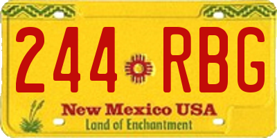 NM license plate 244RBG
