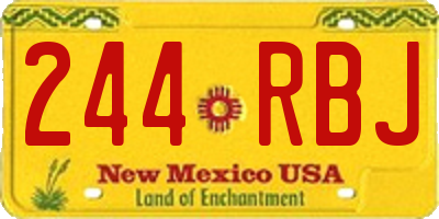 NM license plate 244RBJ