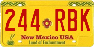 NM license plate 244RBK