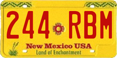 NM license plate 244RBM