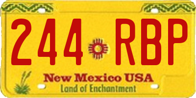 NM license plate 244RBP