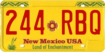 NM license plate 244RBQ
