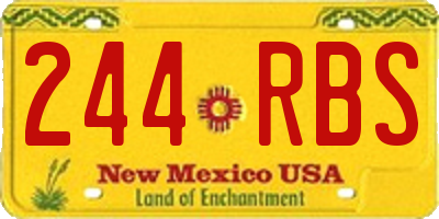 NM license plate 244RBS