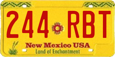 NM license plate 244RBT