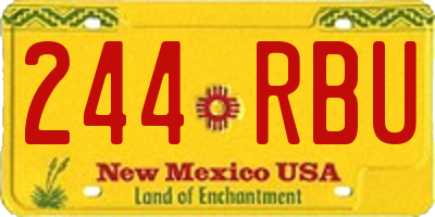 NM license plate 244RBU