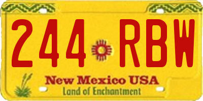 NM license plate 244RBW