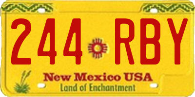 NM license plate 244RBY