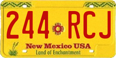NM license plate 244RCJ