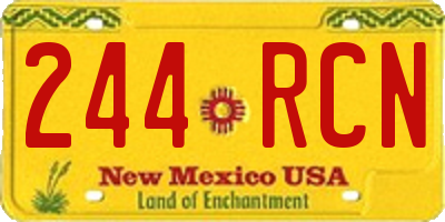 NM license plate 244RCN