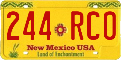 NM license plate 244RCO