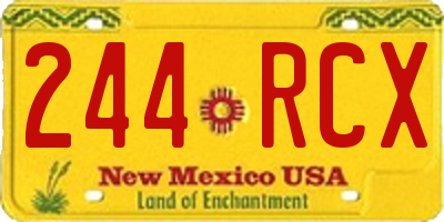 NM license plate 244RCX