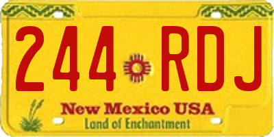 NM license plate 244RDJ