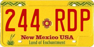 NM license plate 244RDP