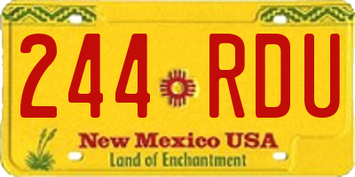 NM license plate 244RDU