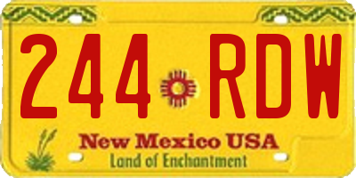 NM license plate 244RDW