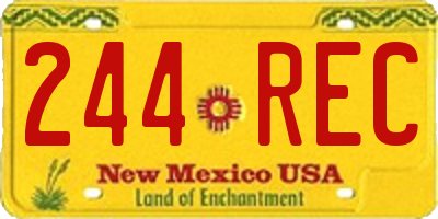 NM license plate 244REC