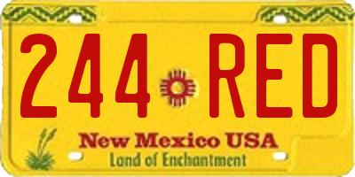 NM license plate 244RED