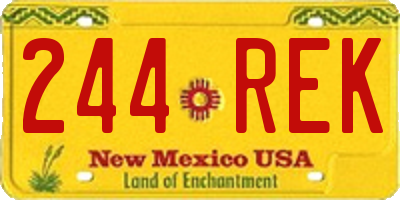 NM license plate 244REK