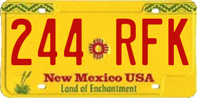NM license plate 244RFK