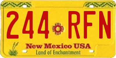 NM license plate 244RFN