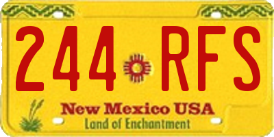NM license plate 244RFS